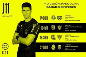 西甲第11轮部分裁判安排：特鲁伊略主裁皇马主场对阵瓦伦西亚