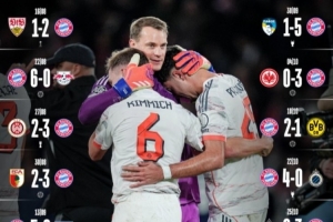 继续刷新纪录！拜仁发布16连胜海报：胜巴黎、切尔西、多特、药厂