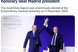 皮里担任皇马荣誉主席已满两周年，皇马官方发文纪念