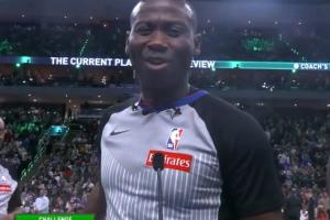 雄鹿VS黄蜂 裁判摆烂：我们没看到谁出界 随便来俩人跳球